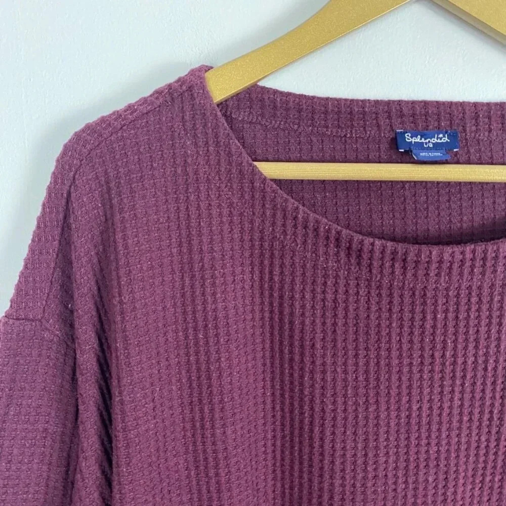 Splendid Waffle Knit Boxy Top - Picture 3 of 9